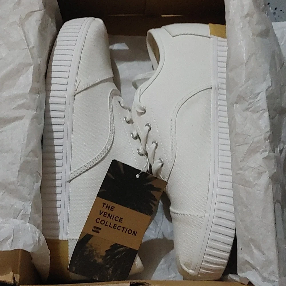 TOMS Women cordones indio Lace up Sneakers White size US 9 - Picture 2 of 4